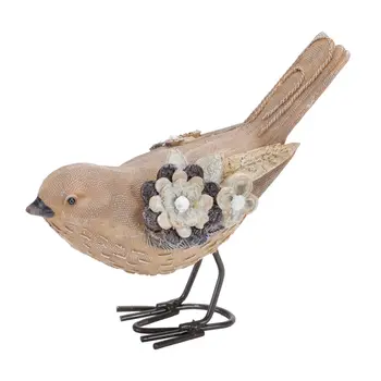 Set of Two Beige Polyresin Figurine Tabletop Sculpture