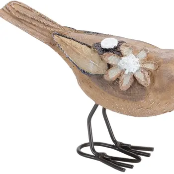 Set of Two Beige Polyresin Figurine Tabletop Sculpture