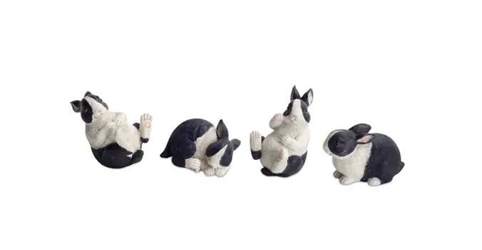 16 Black Polyresin Figurine Tabletop Sculpture