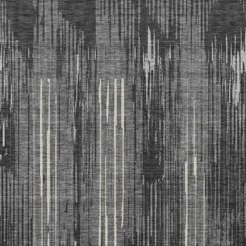 3' X 5' Charcoal Gray And Ivory Striped Washable Indoor Outdoor Area Rug
