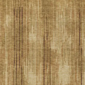 3' X 5' Copper And Brown Striped Washable Indoor Outdoor Area Rug