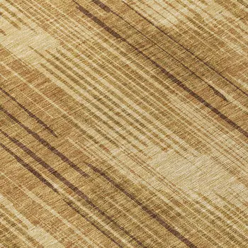 8' Copper And Brown Round Striped Washable Indoor Outdoor Area Rug