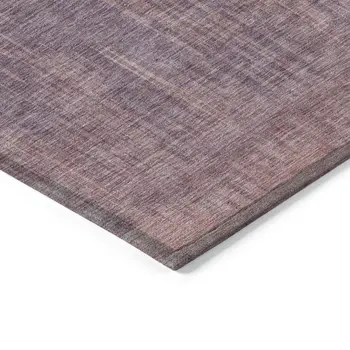 9' X 12' Mauve And Dark Purple Striped Washable Indoor Outdoor Area Rug