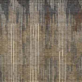 3' X 5' Taupe Gray And Ivory Striped Washable Indoor Outdoor Area Rug