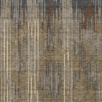 5' X 8' Taupe Gray And Ivory Striped Washable Indoor Outdoor Area Rug