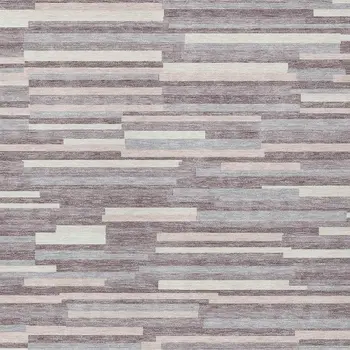 3' X 5' Lavender Gray And Ivory Striped Washable Indoor Outdoor Area Rug