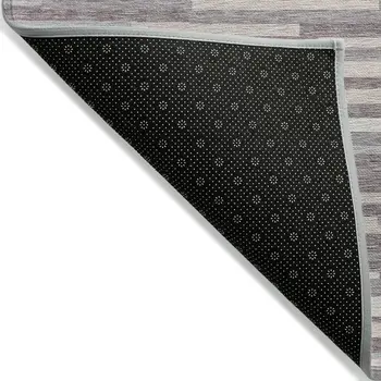9' X 12' Lavender Gray And Ivory Striped Washable Indoor Outdoor Area Rug