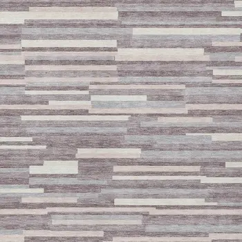10' X 14' Lavender Gray And Ivory Striped Washable Indoor Outdoor Area Rug