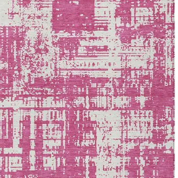 10' X 14' Blush And Ivory Abstract Washable Indoor Outdoor Area Rug