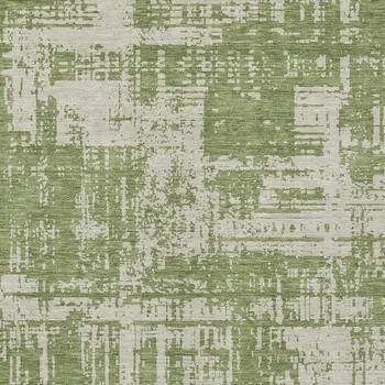 8' X 10' Green And Beige Abstract Washable Indoor Outdoor Area Rug