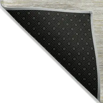 5' X 8' Beige Brown And Ivory Striped Washable Indoor Outdoor Area Rug