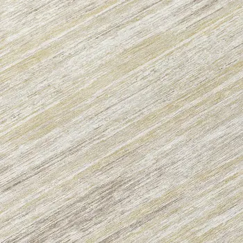 8' Beige Brown And Ivory Round Striped Washable Indoor Outdoor Area Rug