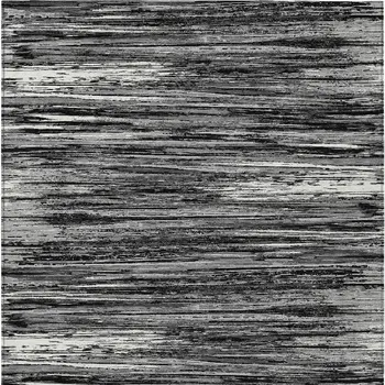 8' X 10' Black And Ivory Striped Washable Indoor Outdoor Area Rug