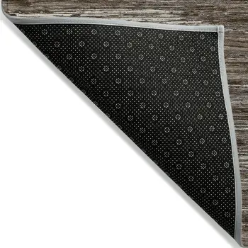 10' X 14' Brown And Ivory Striped Washable Indoor Outdoor Area Rug