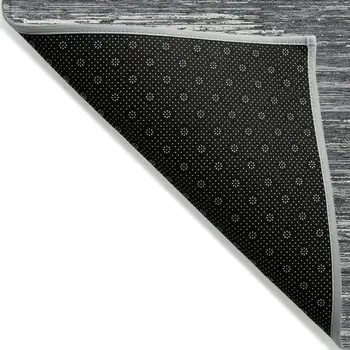 9' X 12' Gray And Ivory Striped Washable Indoor Outdoor Area Rug
