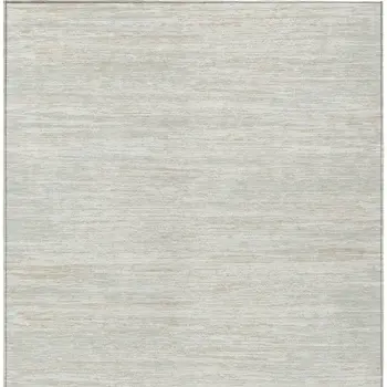 5' X 8' Ivory And Gray Striped Washable Indoor Outdoor Area Rug