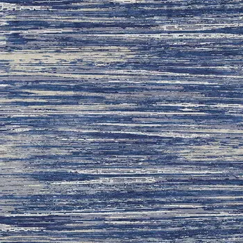 5' X 8' Navy Blue And Ivory Striped Washable Indoor Outdoor Area Rug