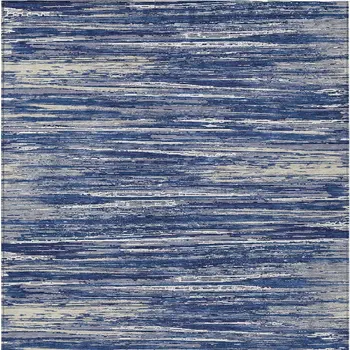 8' X 10' Navy Blue And Ivory Striped Washable Indoor Outdoor Area Rug