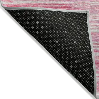 8' X 10' Pink And Ivory Striped Washable Indoor Outdoor Area Rug