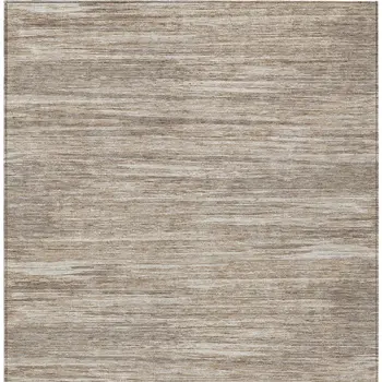 5' X 8' Taupe Gray And Ivory Striped Washable Indoor Outdoor Area Rug