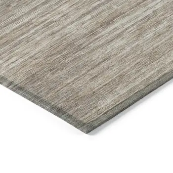 5' X 8' Taupe Gray And Ivory Striped Washable Indoor Outdoor Area Rug