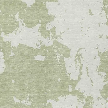 9' X 12' Artichoke Green And Ivory Abstract Washable Indoor Outdoor Area Rug
