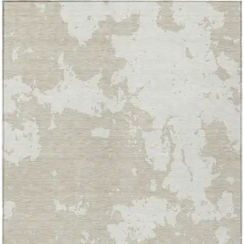 5' X 8' Beige And Ivory Abstract Washable Indoor Outdoor Area Rug