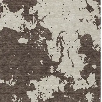 3' X 5' Brown And Beige Abstract Washable Indoor Outdoor Area Rug