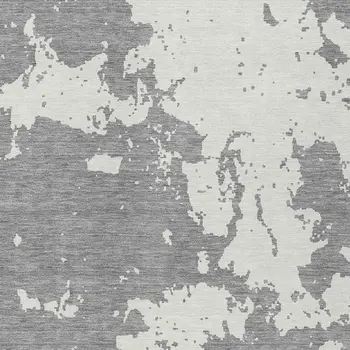 3' X 5' Gray And Ivory Abstract Washable Indoor Outdoor Area Rug