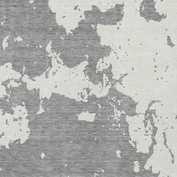 5' X 8' Gray And Ivory Abstract Washable Indoor Outdoor Area Rug