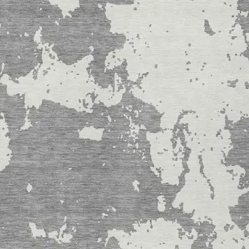 8' X 10' Gray And Ivory Abstract Washable Indoor Outdoor Area Rug