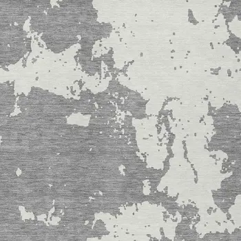 10' X 14' Gray And Ivory Abstract Washable Indoor Outdoor Area Rug