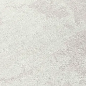 8' Ivory And Gray Round Abstract Washable Indoor Outdoor Area Rug
