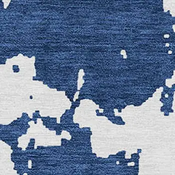 9' X 12' Navy Blue And Ivory Abstract Washable Indoor Outdoor Area Rug