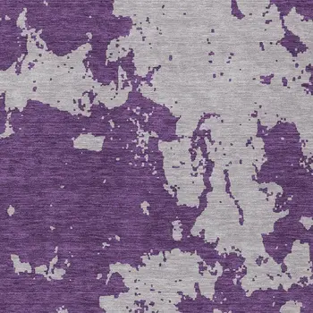 3' X 5' Purple And Lavender Abstract Washable Indoor Outdoor Area Rug
