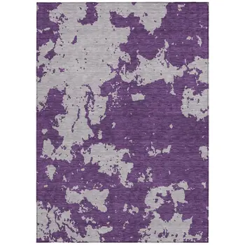 10' X 14' Purple And Lavender Abstract Washable Indoor Outdoor Area Rug