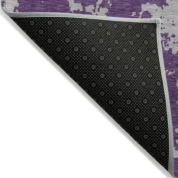 10' X 14' Purple And Lavender Abstract Washable Indoor Outdoor Area Rug