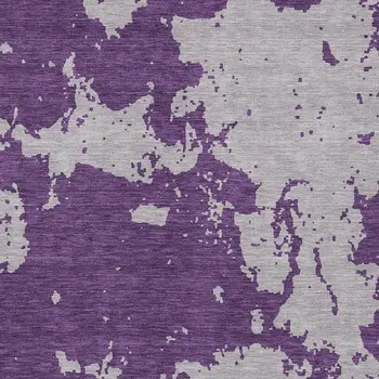 10' X 14' Purple And Lavender Abstract Washable Indoor Outdoor Area Rug