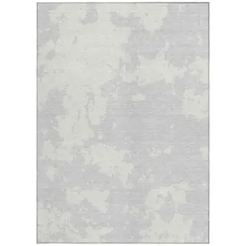 8' X 10' Silver And Gray Abstract Washable Indoor Outdoor Area Rug