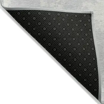 8' X 10' Silver And Gray Abstract Washable Indoor Outdoor Area Rug