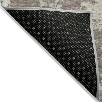 10' X 14' Taupe And Beige Abstract Washable Indoor Outdoor Area Rug