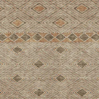 5' X 8' Brown And Beige Geometric Washable Indoor Outdoor Area Rug