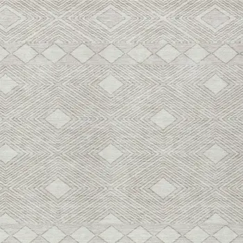 8' X 10' Ivory And Gray Geometric Washable Indoor Outdoor Area Rug