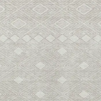 9' X 12' Ivory And Gray Geometric Washable Indoor Outdoor Area Rug