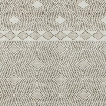 8' X 10' Taupe And Ivory Geometric Washable Indoor Outdoor Area Rug