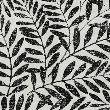 8' X 10' Black And Ivory Floral Washable Indoor Outdoor Area Rug