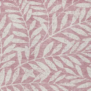 8' X 10' Blush And Ivory Floral Washable Indoor Outdoor Area Rug