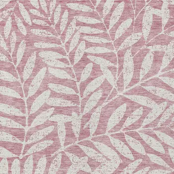 10' X 14' Blush And Ivory Floral Washable Indoor Outdoor Area Rug
