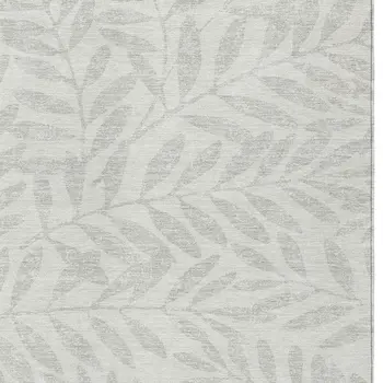 8' X 10' Ivory And Gray Floral Washable Indoor Outdoor Area Rug