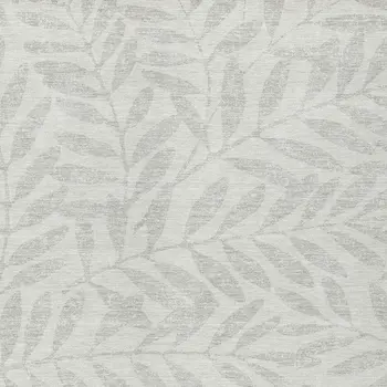 9' X 12' Ivory And Gray Floral Washable Indoor Outdoor Area Rug